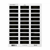 Étiquette d'adresse de retour en or noir do-it-you (Feuille entière)