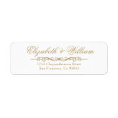 Étiquette d'adresse de retour en or simple et mode (Devant)