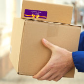 Étiquette d'adresse de retour en ruban doré violet