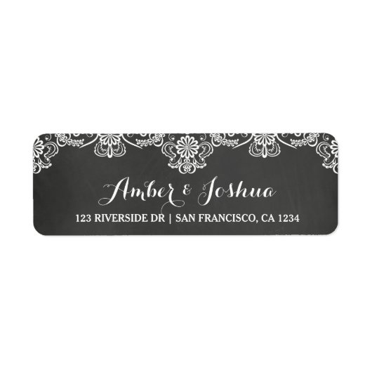 Étiquette d'adresse de retour en typographie Chalk (Devant)