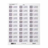 Étiquette d'adresse de retour en zigzag fleuri (Feuille entière)