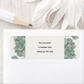 Étiquette d'adresse de retour Eucalyptus Bleu Pous (En situation)