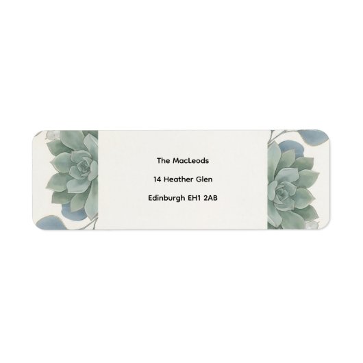 Étiquette d'adresse de retour Eucalyptus Bleu Pous (Devant)