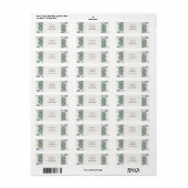 Étiquette d'adresse de retour Eucalyptus Bleu Pous (Feuille entière)