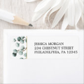 Étiquette d'adresse de retour Eucalyptus Verdure (En situation)