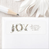 Étiquette d'adresse de retour Festif Floral Alphab (En situation)