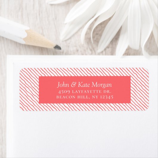 Étiquette d'adresse de retour Festin Pink Holiday  (En situation)