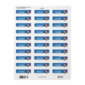 Étiquette d'adresse de retour Festive Christmas Da (Feuille entière)