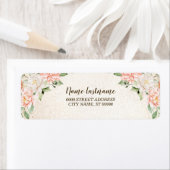 Étiquette d'adresse de retour Fête Aquarelle Fleur (En situation)