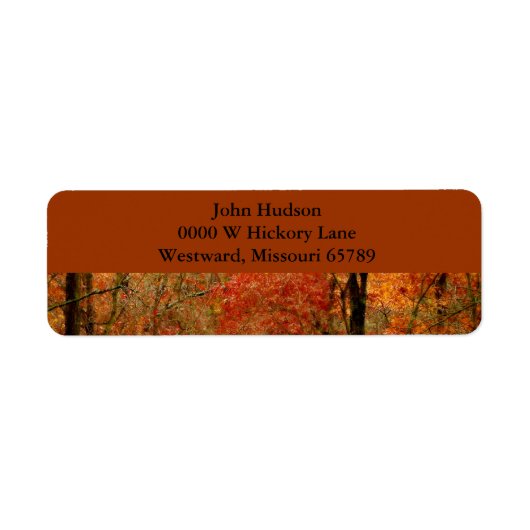 Étiquette d'adresse de retour Feuilles d'automne (Devant)