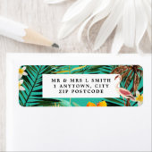 étiquette d'adresse de retour flamingo tropicale (En situation)