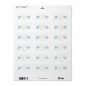 Étiquette d'adresse de retour fleur bleue poussiér (Feuille entière)