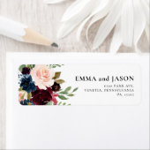 Étiquette d'adresse de retour Fleur de Boho Bourgo (En situation)