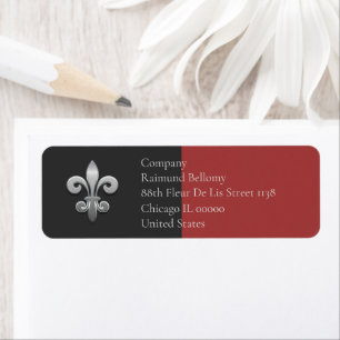 Étiquette d'adresse de retour Fleur De Lis