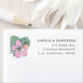 Étiquette d'adresse de retour Fleur d'été Aloha ca (En situation)