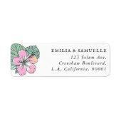 Étiquette d'adresse de retour Fleur d'été Aloha ca (Devant)