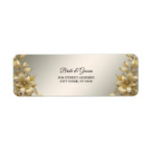 Étiquette d'adresse de retour Fleur Dorée (Devant)