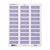 Étiquette d'adresse de retour Fleur Florale Violet (Feuille entière)