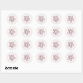 Étiquette d'adresse de retour Fleur Rétro (Feuille)