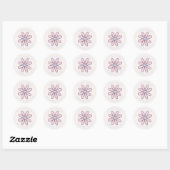 Étiquette d'adresse de retour Fleur Rétro (Feuille)