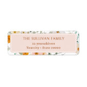 Étiquette d'adresse de retour fleur sauvage et ver (Devant)