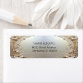 Étiquette d'adresse de retour Fleurs de perles bla (En situation)