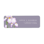 Étiquette d'adresse de retour Fleurs d'iris délica (Devant)