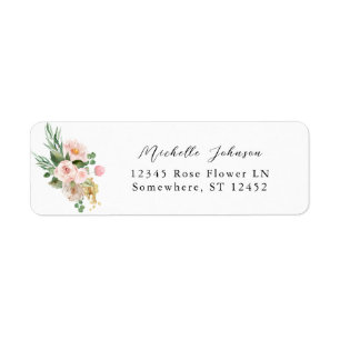 Étiquette d'adresse de retour Fleurs Florales et C