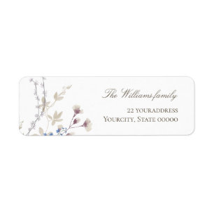 étiquette d'adresse de retour fleurs sauvages déli