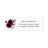 Étiquette d'adresse de retour Fleurs Violettes Boh (Devant)