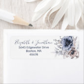 Étiquette d'adresse de retour Floral Aquarelle Ble (En situation)