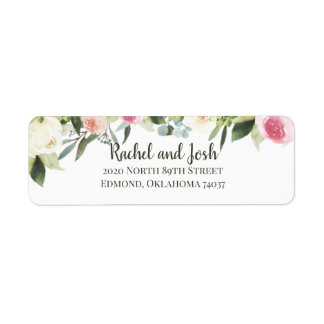 Étiquette d'adresse de retour Floral Blush