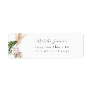 Étiquette d'adresse de retour Floral de plage Boho