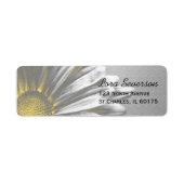 Étiquette d'adresse de retour Floral Jaune (Devant)