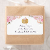 étiquette d'adresse de retour Floral rose (En situation)