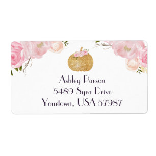 étiquette d'adresse de retour Floral rose