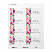Étiquette d'adresse de retour florale (Feuille entière)