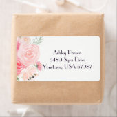 Étiquette d'adresse de retour florale (En situation)