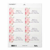 Étiquette d'adresse de retour florale (Feuille entière)