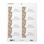 Étiquette d'adresse de retour florale (Feuille entière)