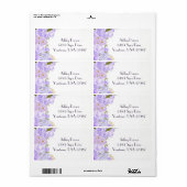 Étiquette d'adresse de retour florale (Feuille entière)