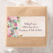 Étiquette d'adresse de retour florale (En situation)