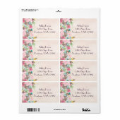 Étiquette d'adresse de retour florale (Feuille entière)