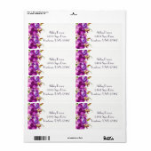 Étiquette d'adresse de retour florale (Feuille entière)