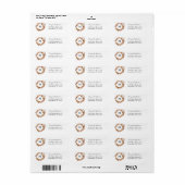 Étiquette d'adresse de retour florale beige d'auto (Feuille entière)