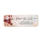 Étiquette d'adresse de retour florale blanche et b (Devant)
