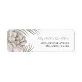 Étiquette d'adresse de retour florale blanche mode (Devant)
