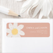 Étiquette d'adresse de retour florale Boho Pink Da (En situation)