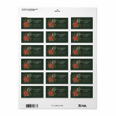Étiquette d'adresse de retour Florale Folk Evergre (Feuille entière)