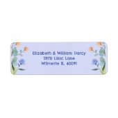 Étiquette d'adresse de retour florale jaune et per (Devant)